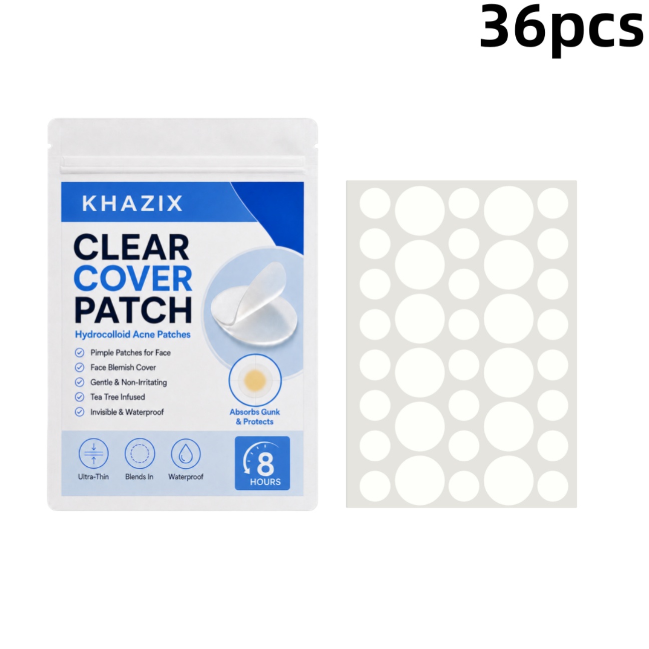 Face Moisturizer - 36 Patchs Transparents Hydrocolloïdes pour Boutons,
