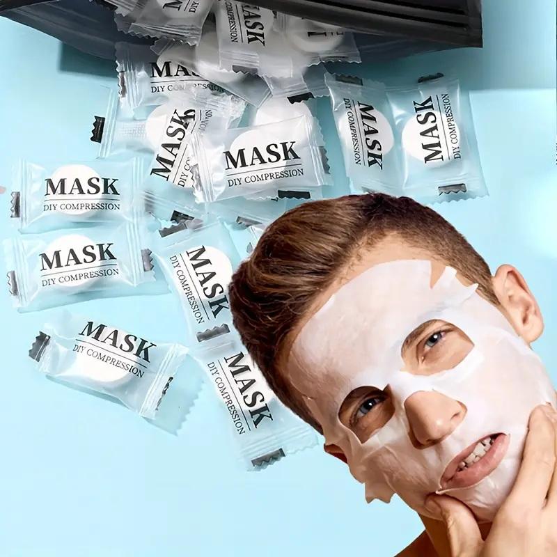Face Mask Skincare - 100 masques faciaux compressés jetables, portables,