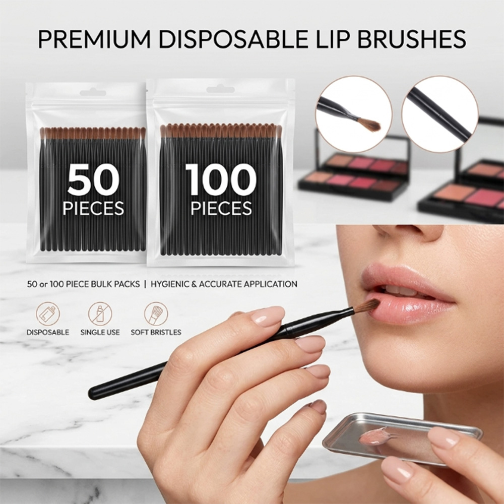Lip Balm - Ensemble de pinceaux à lèvres jetables,